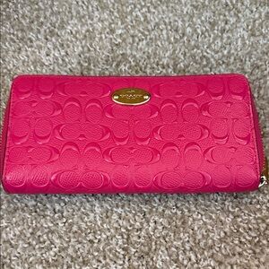 Coach Fuchsia Embossed Wallet